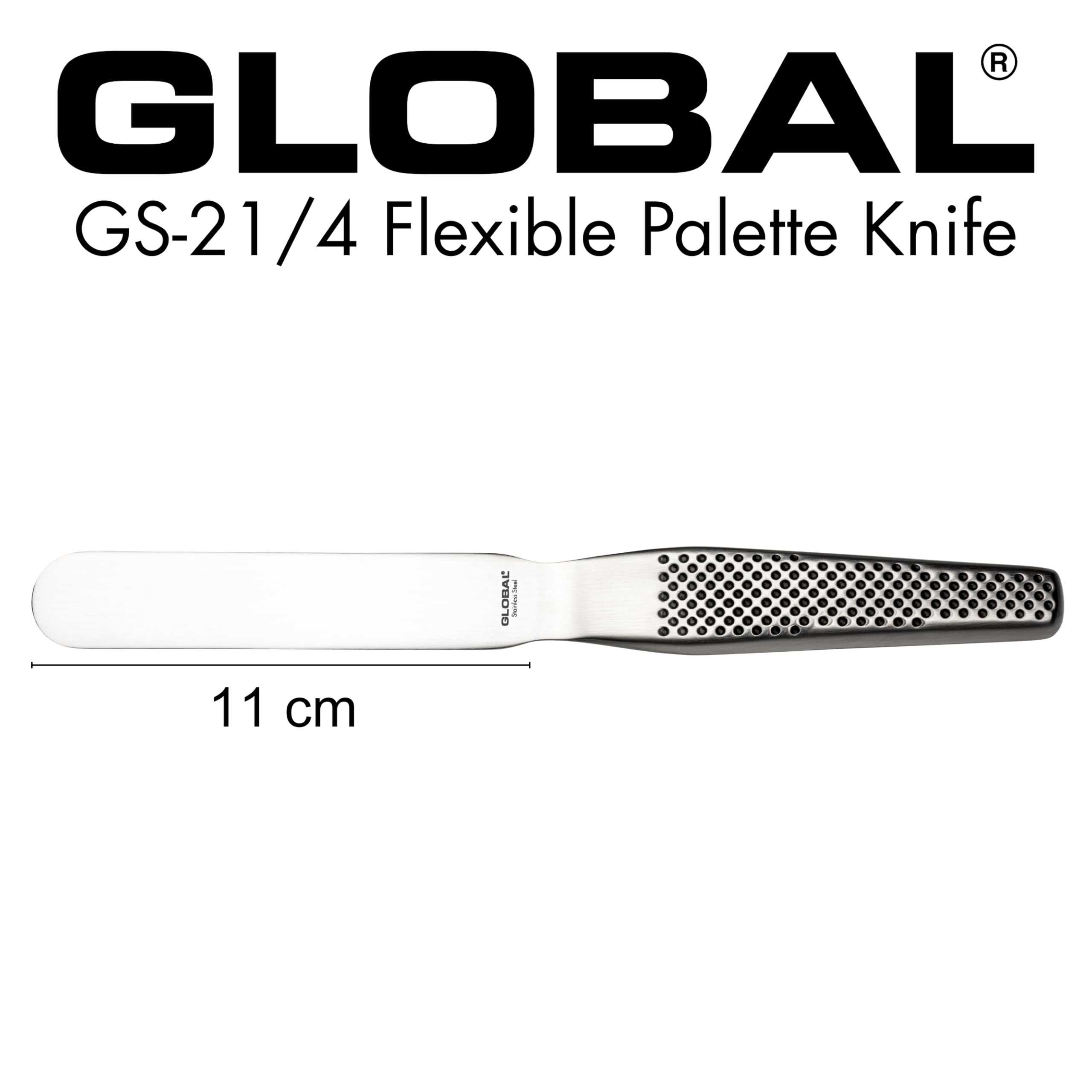Global 4 inch Straight Spatula, Stainless Steel, GS-21/4 - Image 3