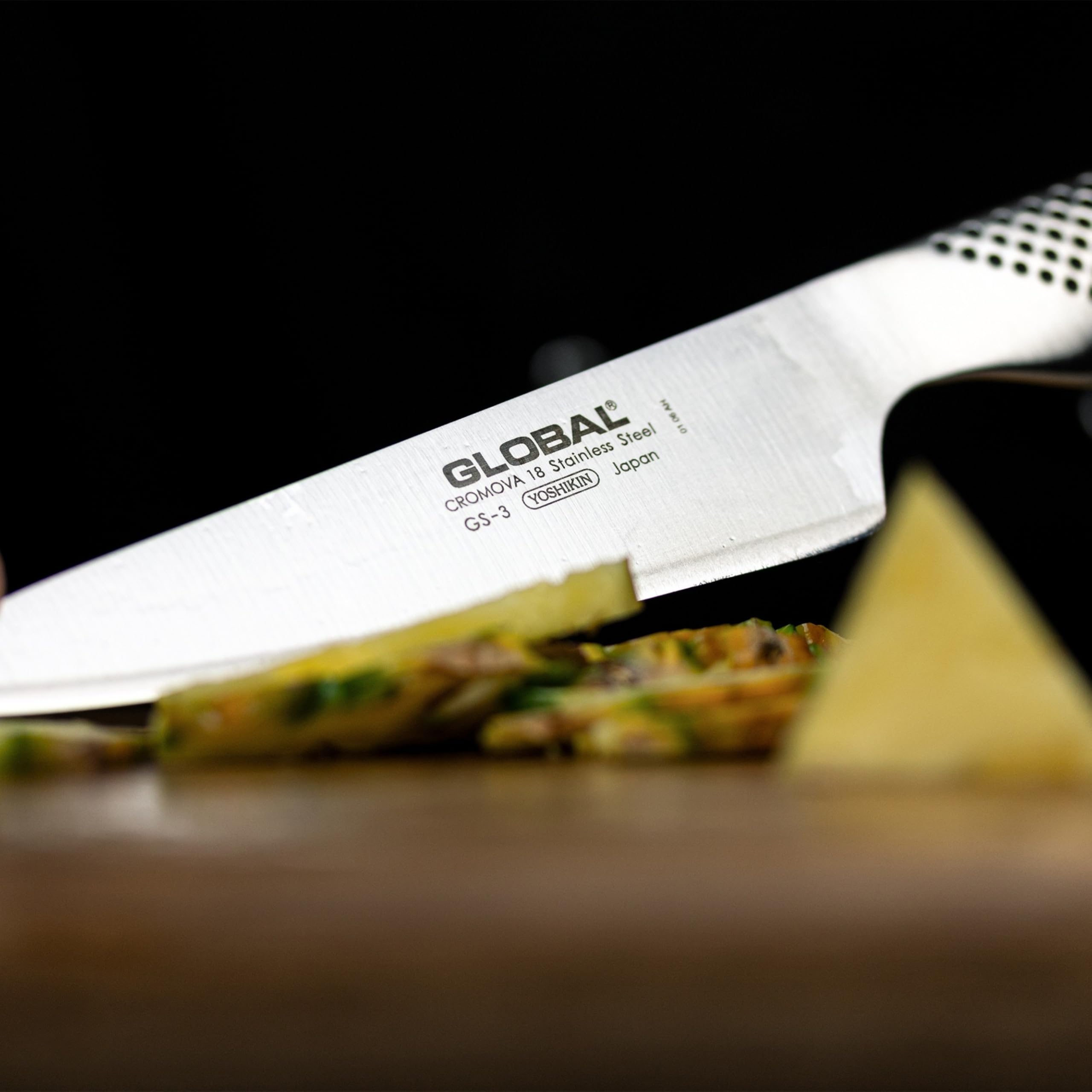 Global 5 inch Chef's Utility Knife - Lightweight Japanese Stainless Steel, Razor-Sharp Edge, Made in Japan, GS-3 - Image 3