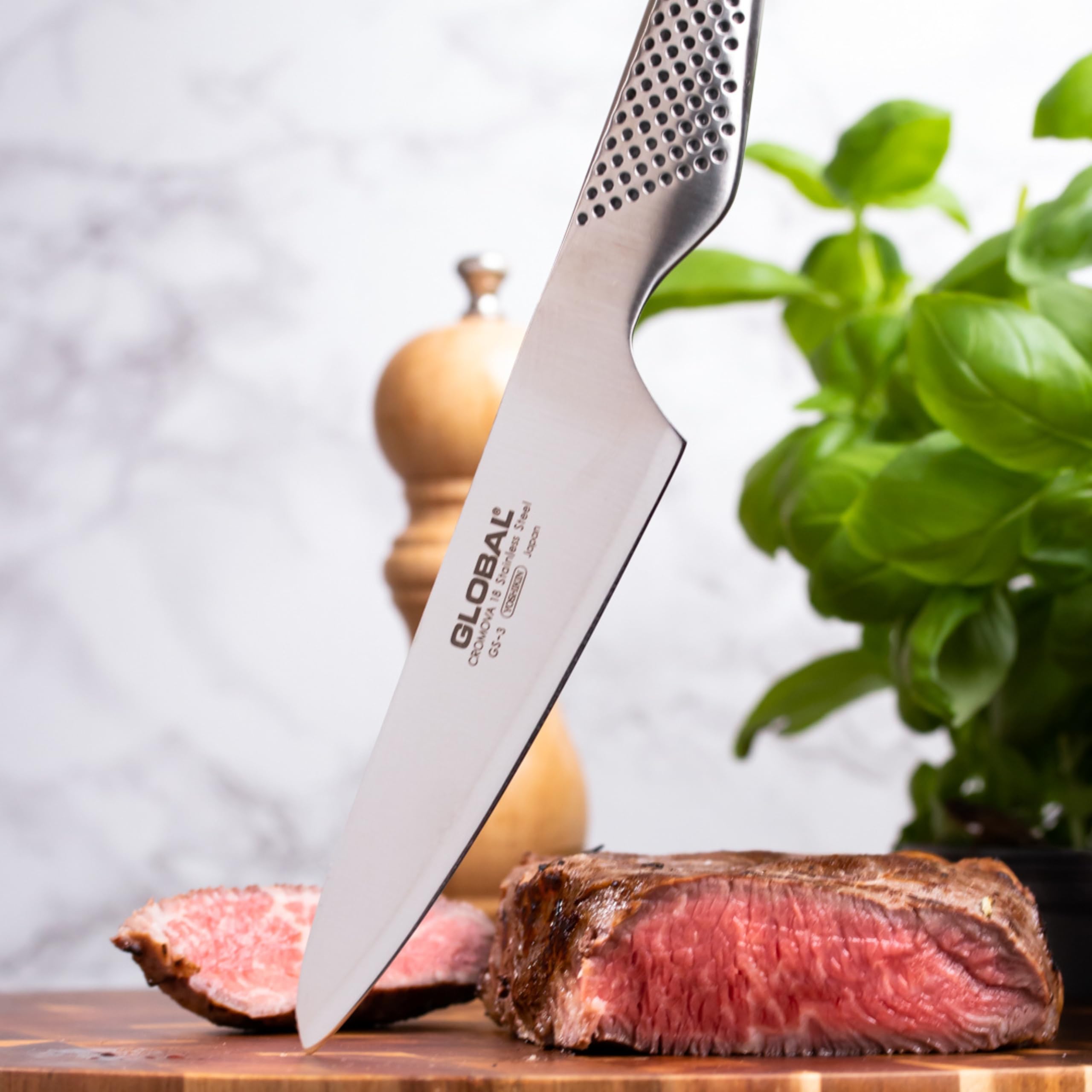 Global 5 inch Chef's Utility Knife - Lightweight Japanese Stainless Steel, Razor-Sharp Edge, Made in Japan, GS-3 - Image 6