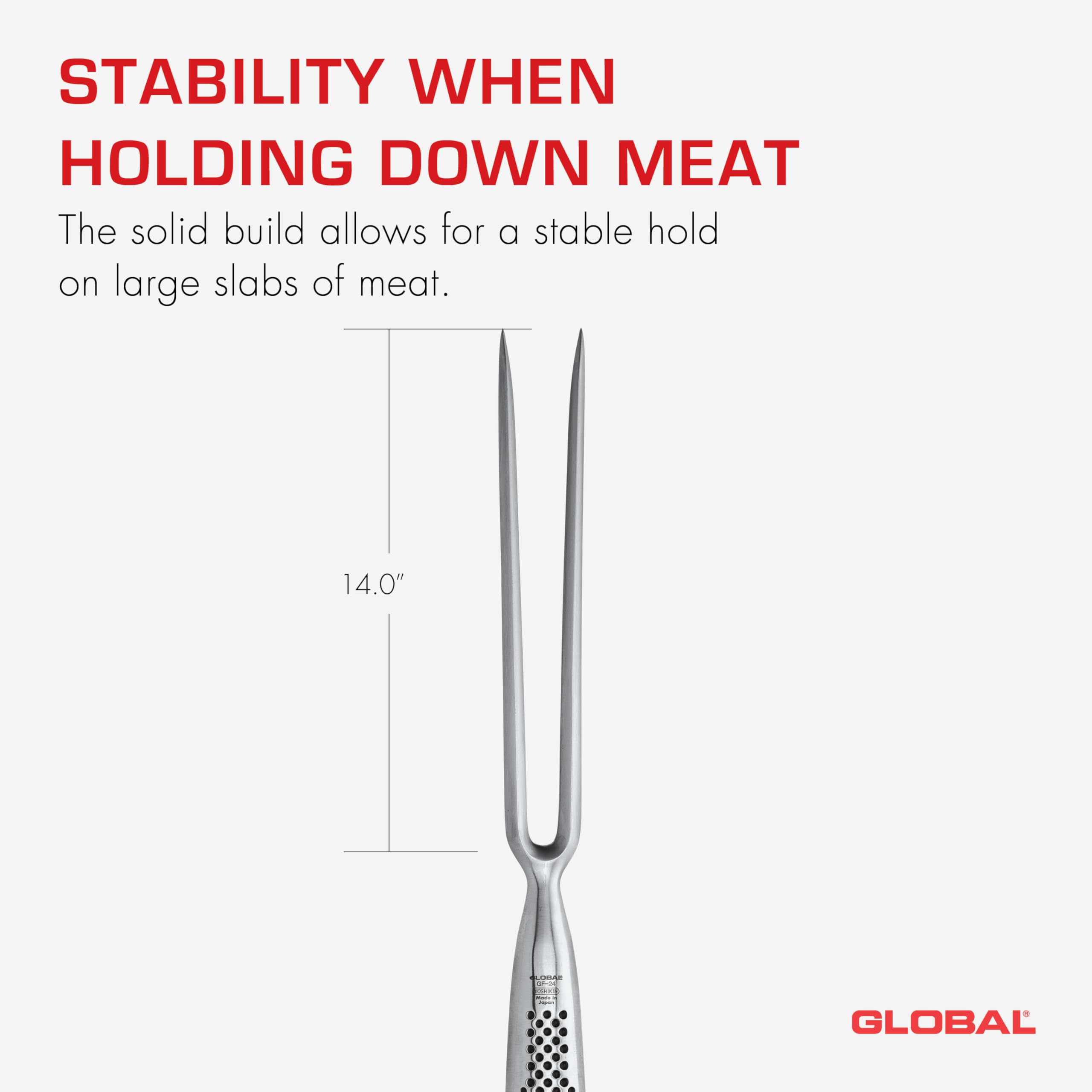 Global 7 inch Forged Straight Carving Fork - Lightweight Japanese Stainless Steel, Made in Japan, GF-24 - Image 3