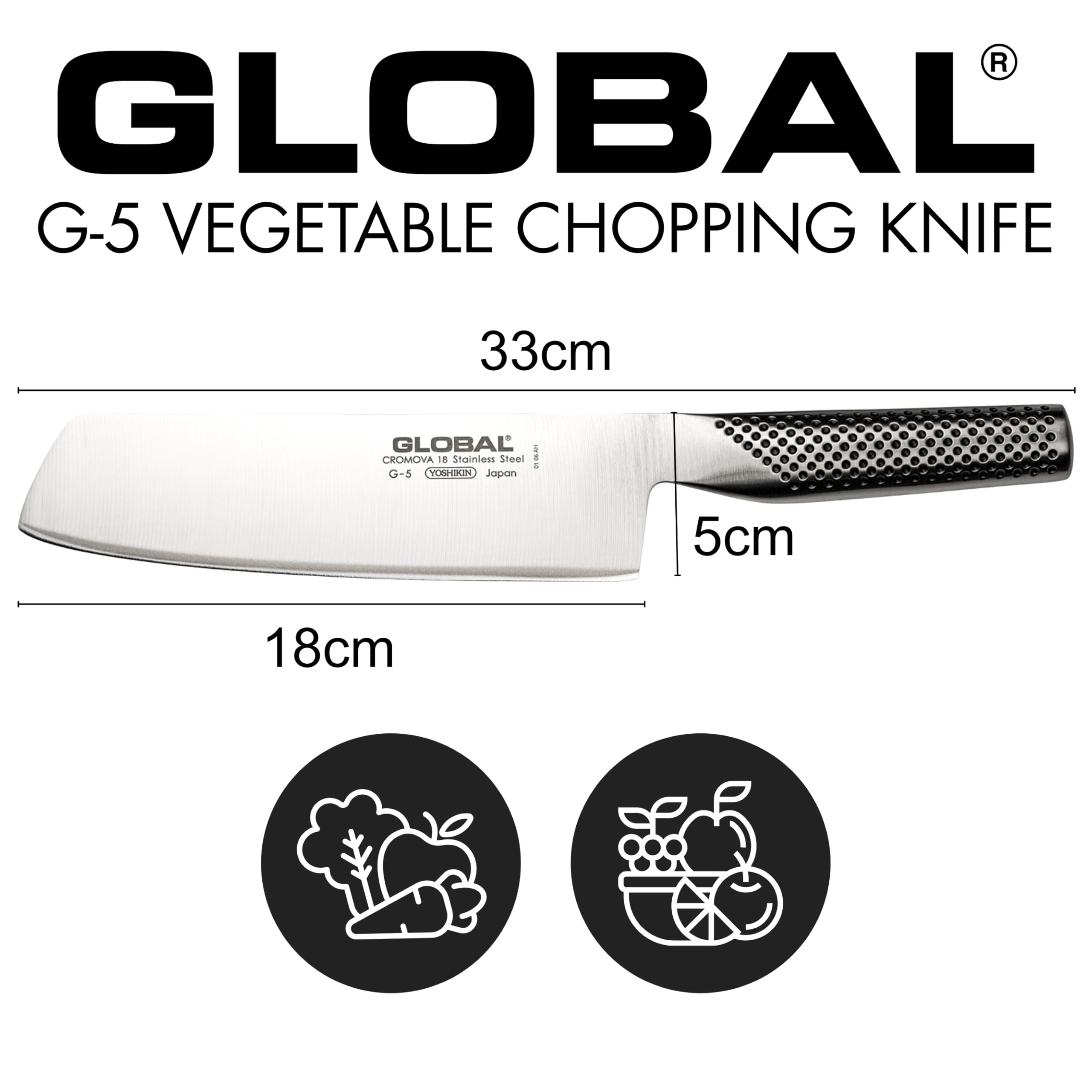 Global 7 Inch Vegetable Knife - Lightweight Japanese Stainless Steel, Razor-Sharp Edge, Made in Japan, G-45 - Image 4