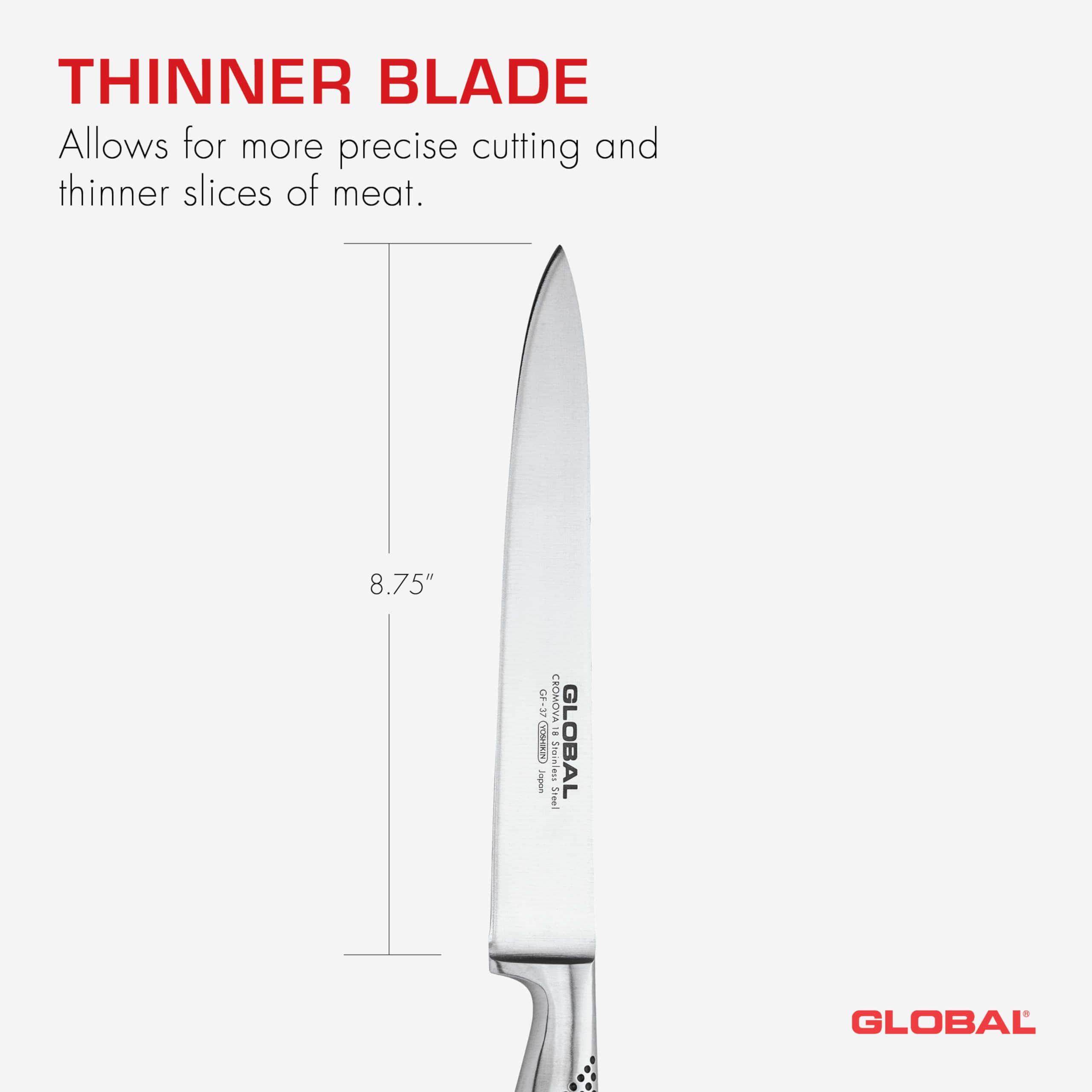 Global 8 3/4 inch Forged Heavyweight Carving Knife - Japanese Stainless Steel, Razor-Sharp Edge, Made in Japan, GF-37 - Image 3