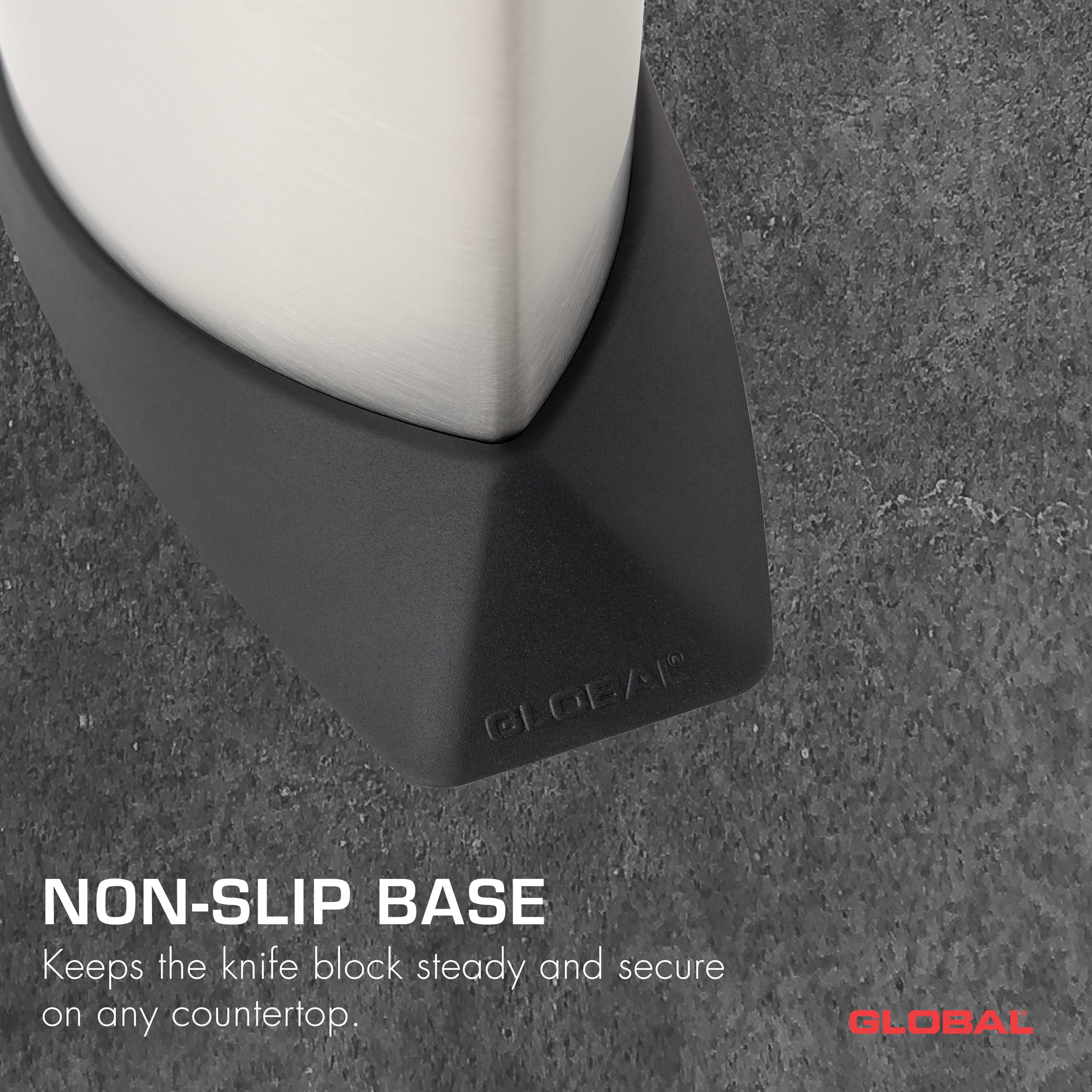 Global GKB-52-10 Slot Ship Shape Knife Block - Stainless Steel - Image 5