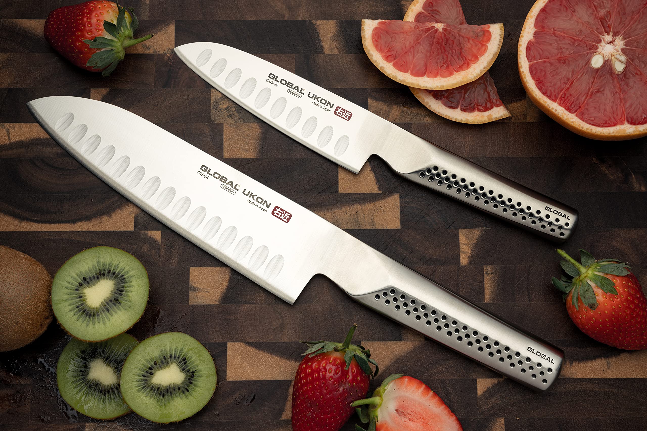 Global Ukon GUS-20-5" Hollow Ground Santoku Knife - Image 4